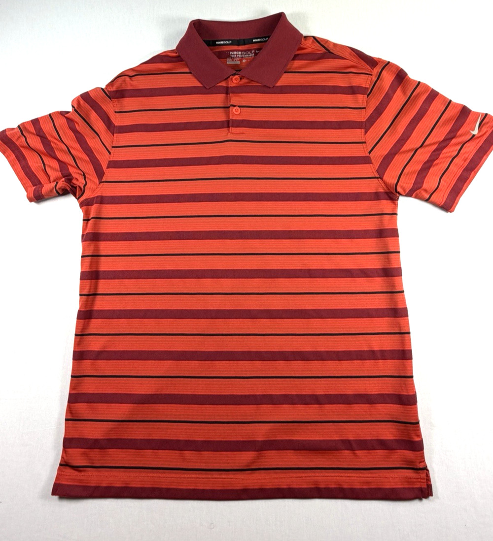 Nike Golf Tour Men's Performance Dri-Fit Polo Shir Striped Size Medium